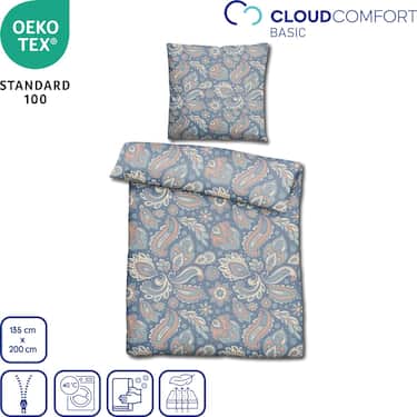 CloudComfort Basic microfiber bed linen paisley 135 x 200 + 80 x 80 cm