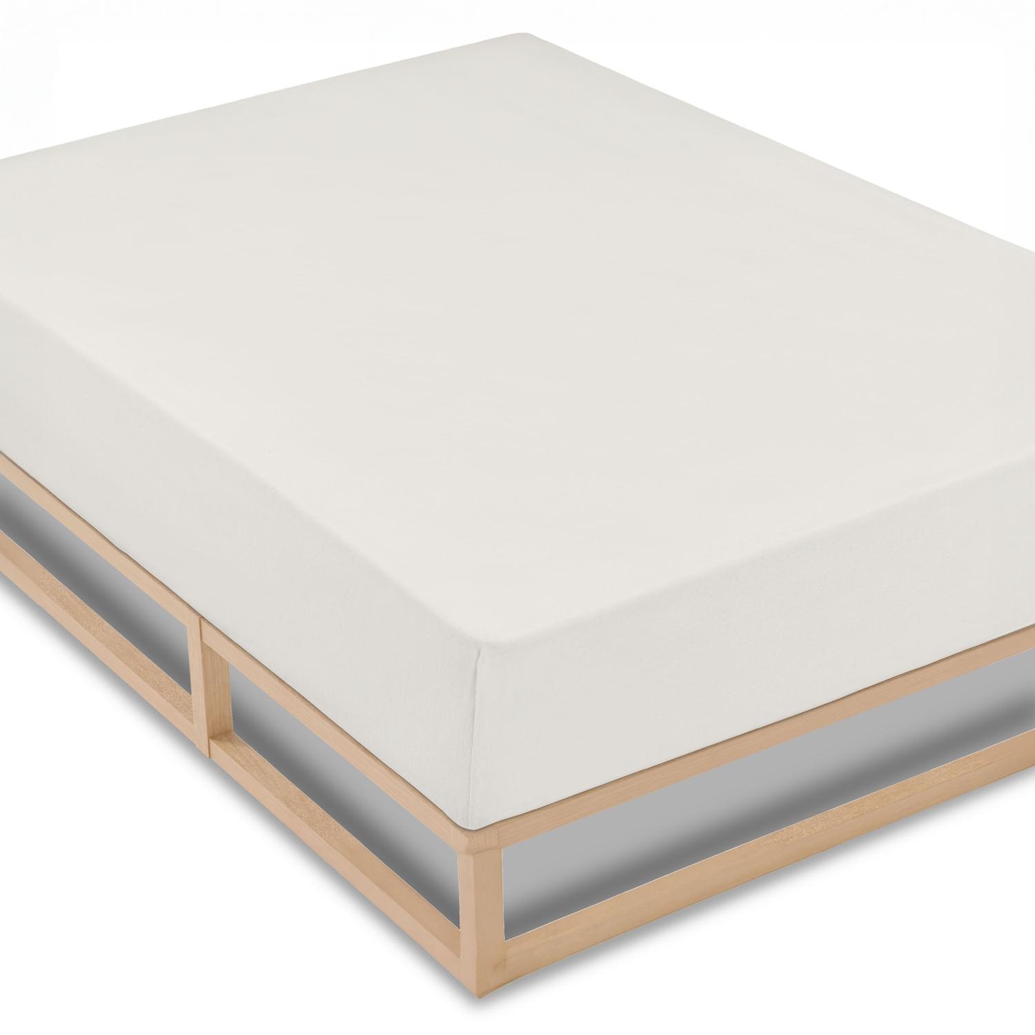 Set of 4 Castell Jersey Cotton Fitted Sheets, White, 90 x 190 - 100 x 200 cm