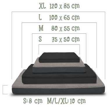 120 x 75 x 10 cm Petzzz orthopädisches Hundekissen Größe XL Farbe schwarz
