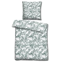CloudComfort Basic Mikrofaser Bettwäsche grüne Blätter 135 x 200 + 80 x 80 cm