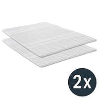2,5 cm konfor süngeri 90 x 200 cm dalga kapitoneli ve köşe lastikli, ikili paket (2 adet)