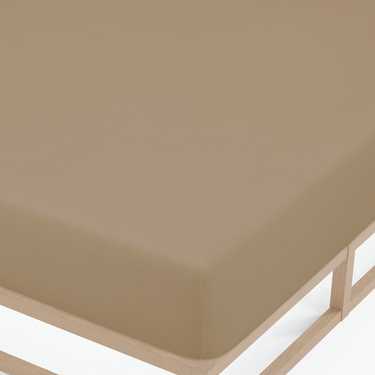 Castell lenzuolo teso jersey beige 90 x 190 - 100 x 200 cm confezione doppia