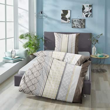 CloudComfort Basic Mikrofaser Bettwäsche beige 155 x 220 + 80 x 80 cm