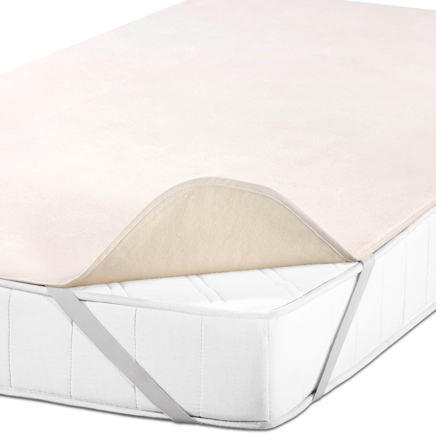 Sleezzz Basic Molton yatak koruyucu 90 x 190 cm, %100 pamuktan yapılmış yatak koruyucu, doğal renkler, sabit gerginlik
