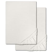 Castell Jersey kokvilnas palags ar elastīgo malu, balts, 140 x 190 – 150 x 200 cm, divu gabalu komplekts