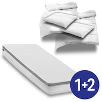 7 Zonen ergonomische Taschenfederkernmatratze Sleezzz Diamond T1000 180 x 200 cm, Höhe 23 cm, Härtegrad H2/H3, 1000 Federn/2m² + 2 x CloudComfort Basic Mikrofaser Bettset 135 x 200 cm + 80 x 80 cm