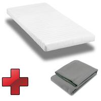 Comfort foam mattress K10 80 x 200 cm, height 10 cm, firmness level H3 + Sleezzz® Smart cuddly blanket 140 x 200 cm