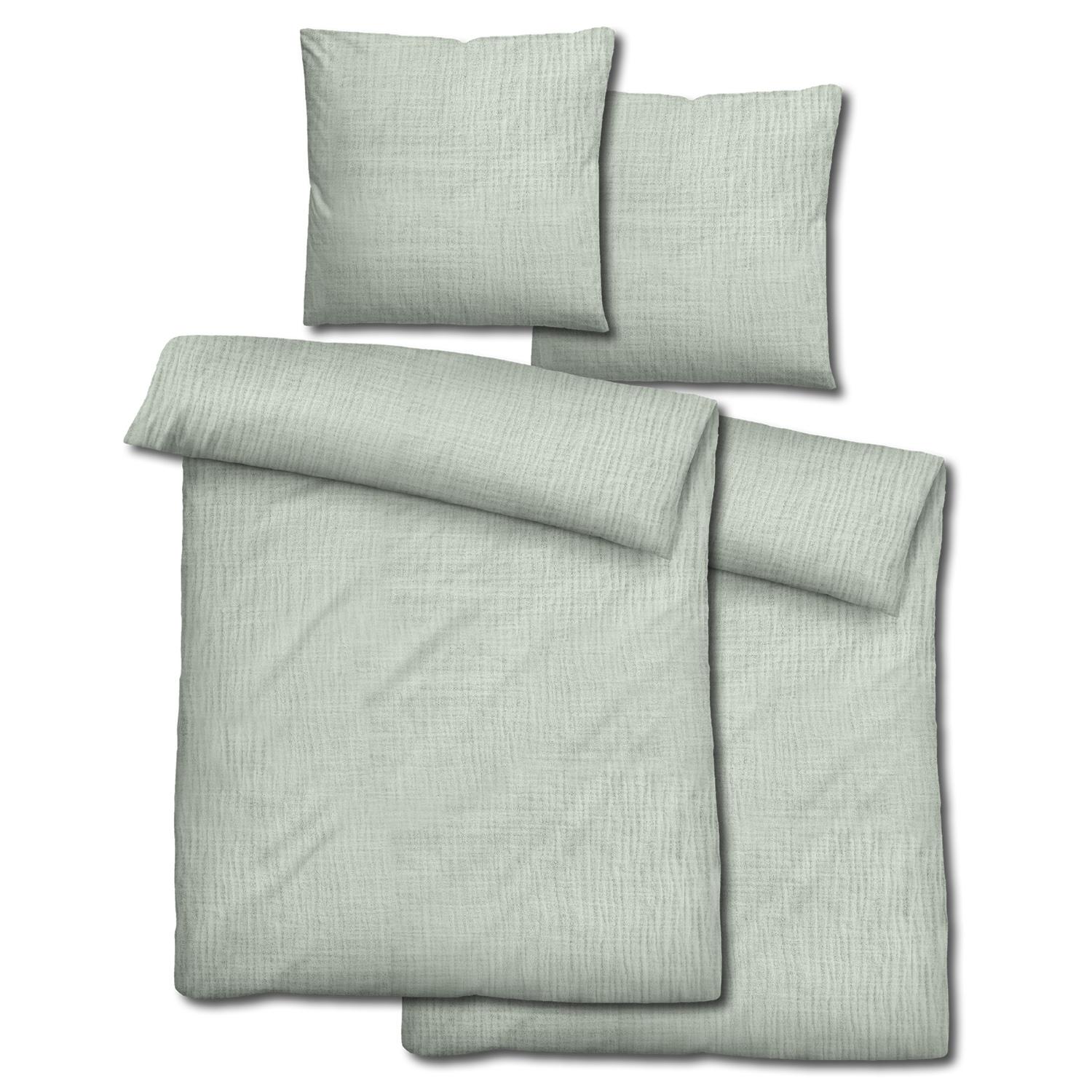 Confezione doppia di biancheria da letto Sleezzz® in mussola verde 135 x 200 cm + 80 x 80 cm Confezione doppia di biancheria da letto Sleezzz® in mussola verde 135 x 200 cm + 80 x 80 cm