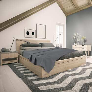 Baumwoll Waffelpiqué Decke anthrazit 150 x 200 cm