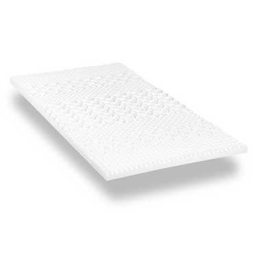 Cold foam topper CloudComfort Cool 90 x 200 cm H2/H3, height 7 cm, firmness level H2/H3, 7-zone topper with summer and winter side + CloudComfort Basic gel-flake pillow 40 x 80 cm