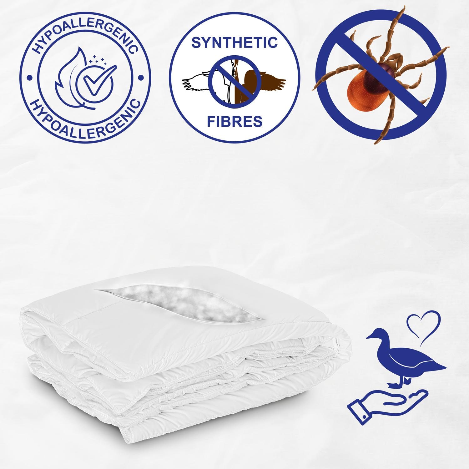 4 x 155 x 220 cm microfiber all-season quilted comforter, filling weight: approx. 900 g, extra light