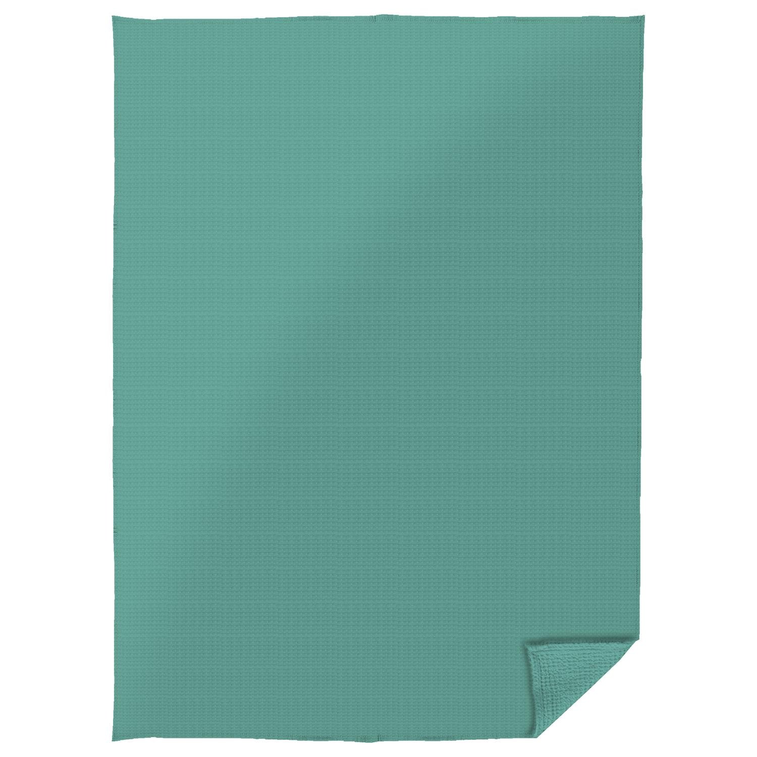 Baumwoll Waffelpiqué Decke petrol 75 x 120 cm