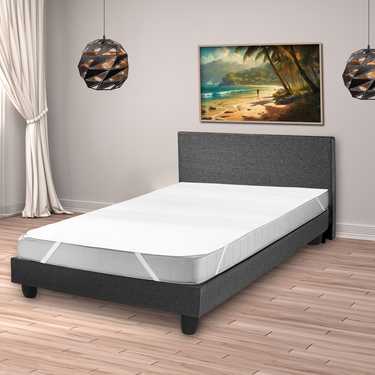 Sleezzz Vital su geçirmez molleton yatak koruyucu sabit gerginlik 90 x 190 cm, %100 pamuktan yapılmış yatak koruyucu beyaz
