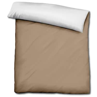 Doppelpack  Sleezzz® Renforcé Wendebettwäsche mocha/weiß 135 x 200 + 80 x 80 cm