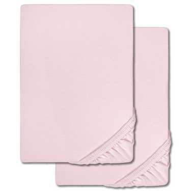 Castell Spannbettlaken Jersey rosa 90 x 190 - 100 x 200 cm Doppelpack