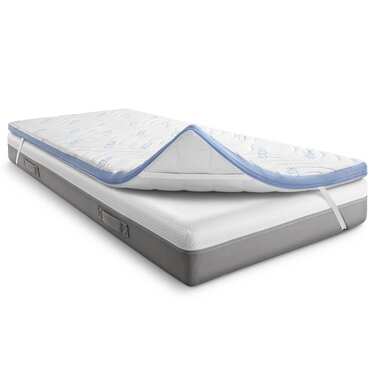 Cold foam topper CloudComfort Cool 120 x 200 cm H2/H3, height 7 cm, firmness level H2/H3, 7-zone topper with summer and winter side