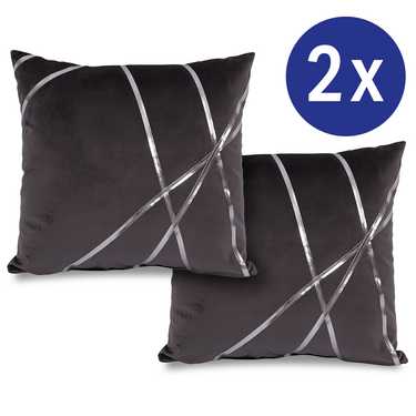 Decorative cushion velvet black 45 x 45 cm