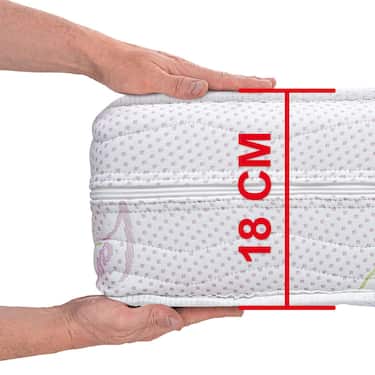 Ergonomische Kaltschaummatratze Supportho Lavender 90 x 200 cm, Höhe 18 cm, Härtegrad H2/H3 + Matratzentopper / Matratzenauflage 90 x 200 cm