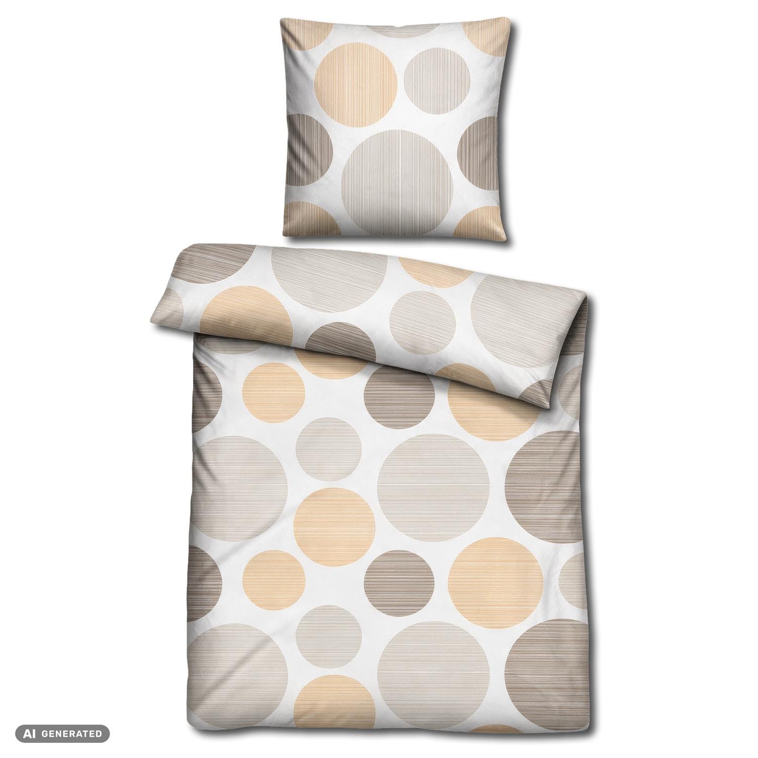 CloudComfort Renforcé Bedding, Yellow Circles, 135 x 200 + 80 x 80 cm