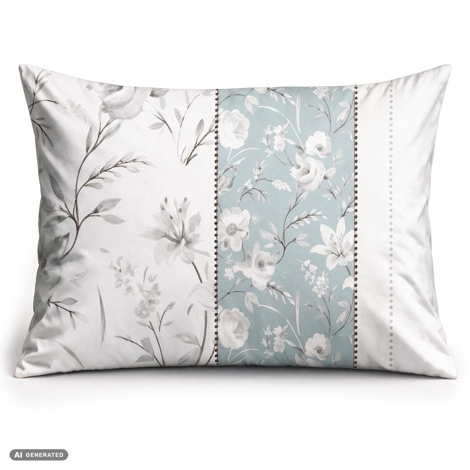 CloudComfort Basic - Fronha de algodão azul-claro/branco, conjunto de 2, 70 x 90 cm