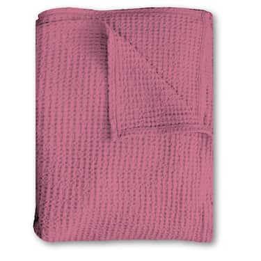 Baumwoll Waffelpiqué Decke rosa 75 x 120 cm