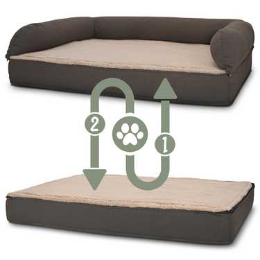 Letto ortopedico per cani 80 x 55 x 23 cm con schienale taglia M