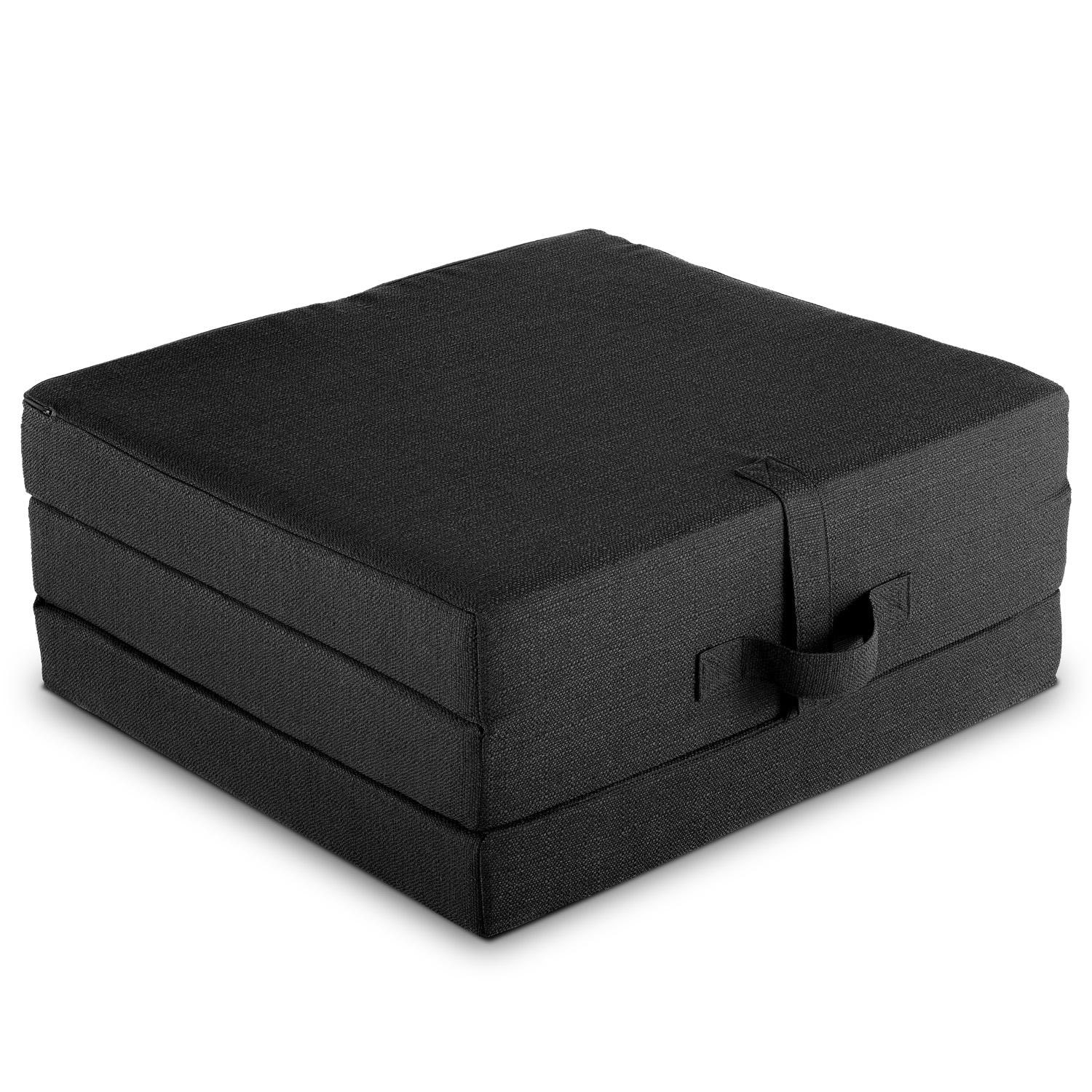 CloudComfort Premium folding mattress 70 x 195 cm black, 10 cm high covered with upholstery fabric