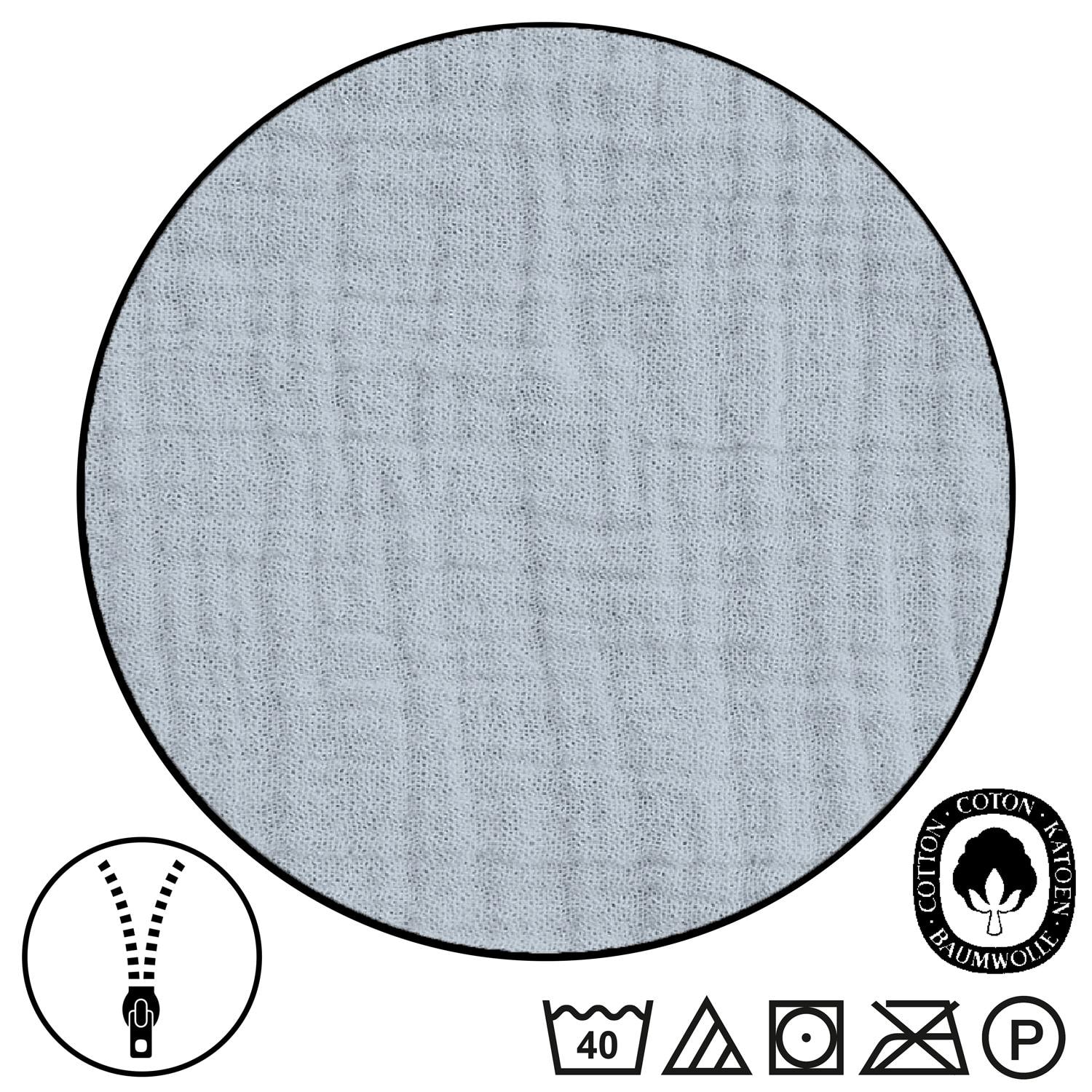 Sleezzz® Parure de lit mousseline bleu 135 x 200 cm + 80 x 80 cm