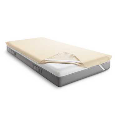 Sleezzz Basic Molton mattress protector 90 x 190 cm, mattress protector made of 100% cotton, natural colors, fixed tension