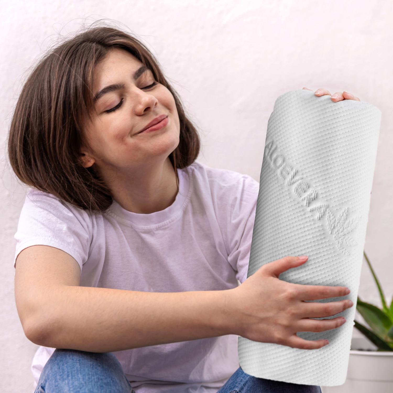 Knee and neck roll Visco Aloe Vera with memory foam 40 x 15 cm