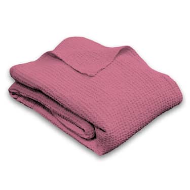 Baumwoll Waffelpiqué Decke rosa 75 x 120 cm
