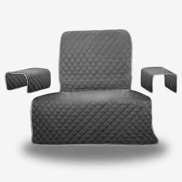 Sofaschoner Einsitzer / Sessel grau / anthrazit 50 x 191 cm + 2 x 50 x 55 cm 