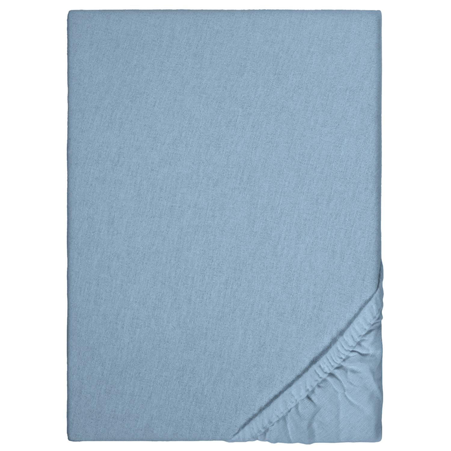 Lenzuolo a pieghe invernale in pile blu 180 x 190 - 200 x 200 cm