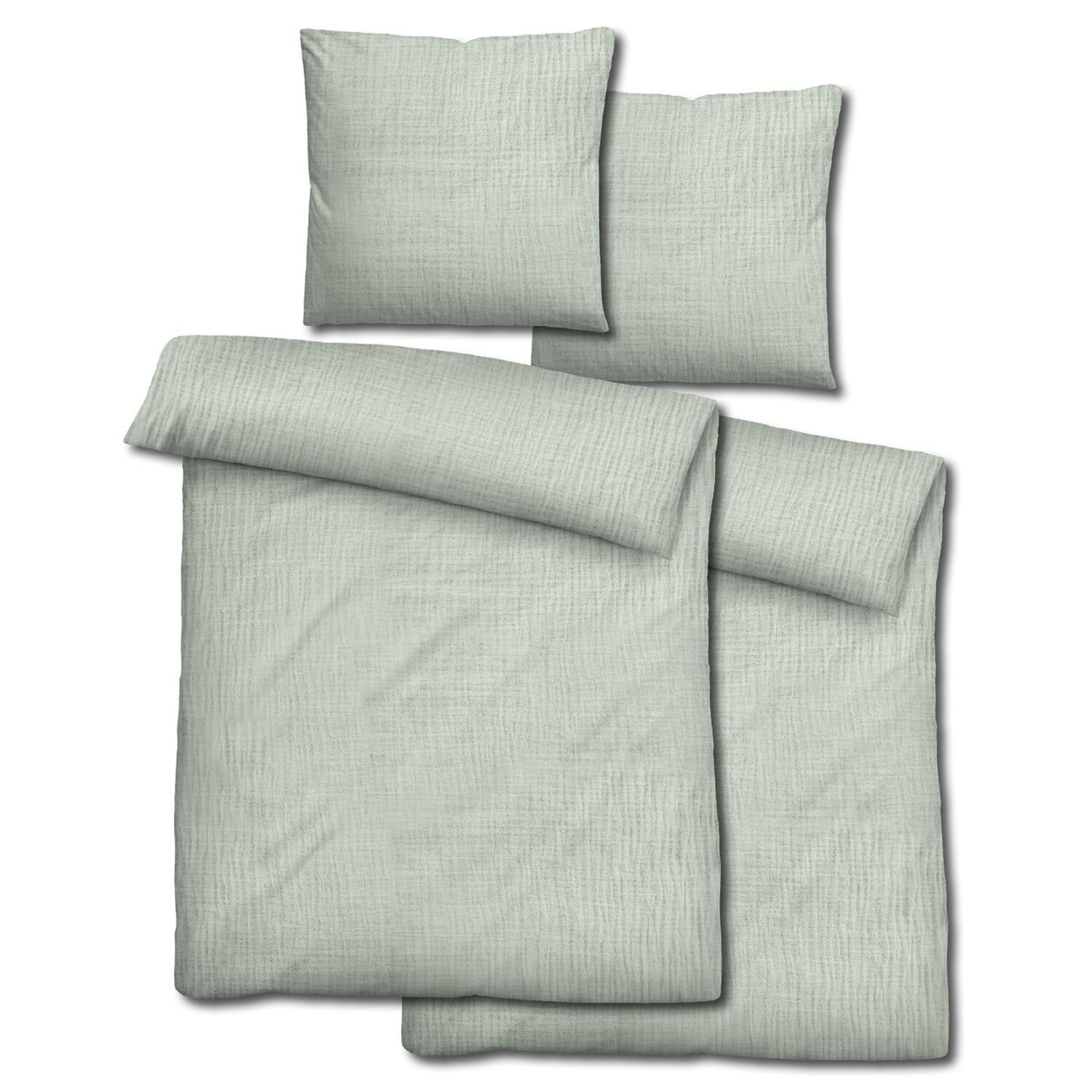 Lot de 2 parures de lit Sleezzz® mousseline vert 135 x 200 cm + 80 x 80 cm