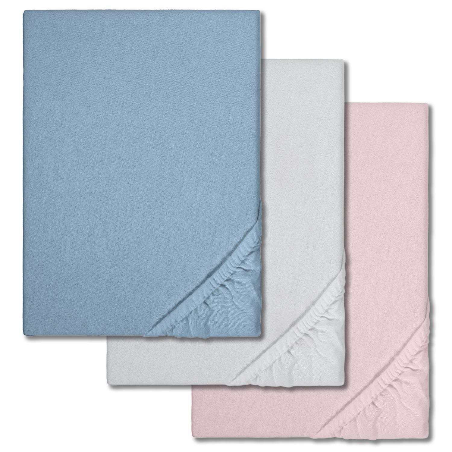 Economy pack 3 colors fitted sheet winter fleece 180 x 190 - 200 x 200 cm (3 pieces)