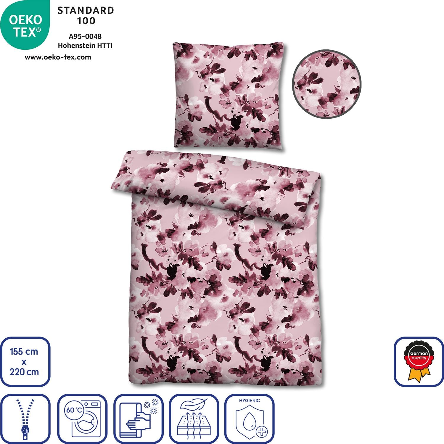 Features as icons – Double pack of beaver bed linen 155 x 220 cm + 80 x 80 cm
