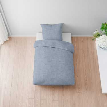 Double pack Sleezzz® muslin bed linen blue 135 x 200 cm + 80 x 80 cm