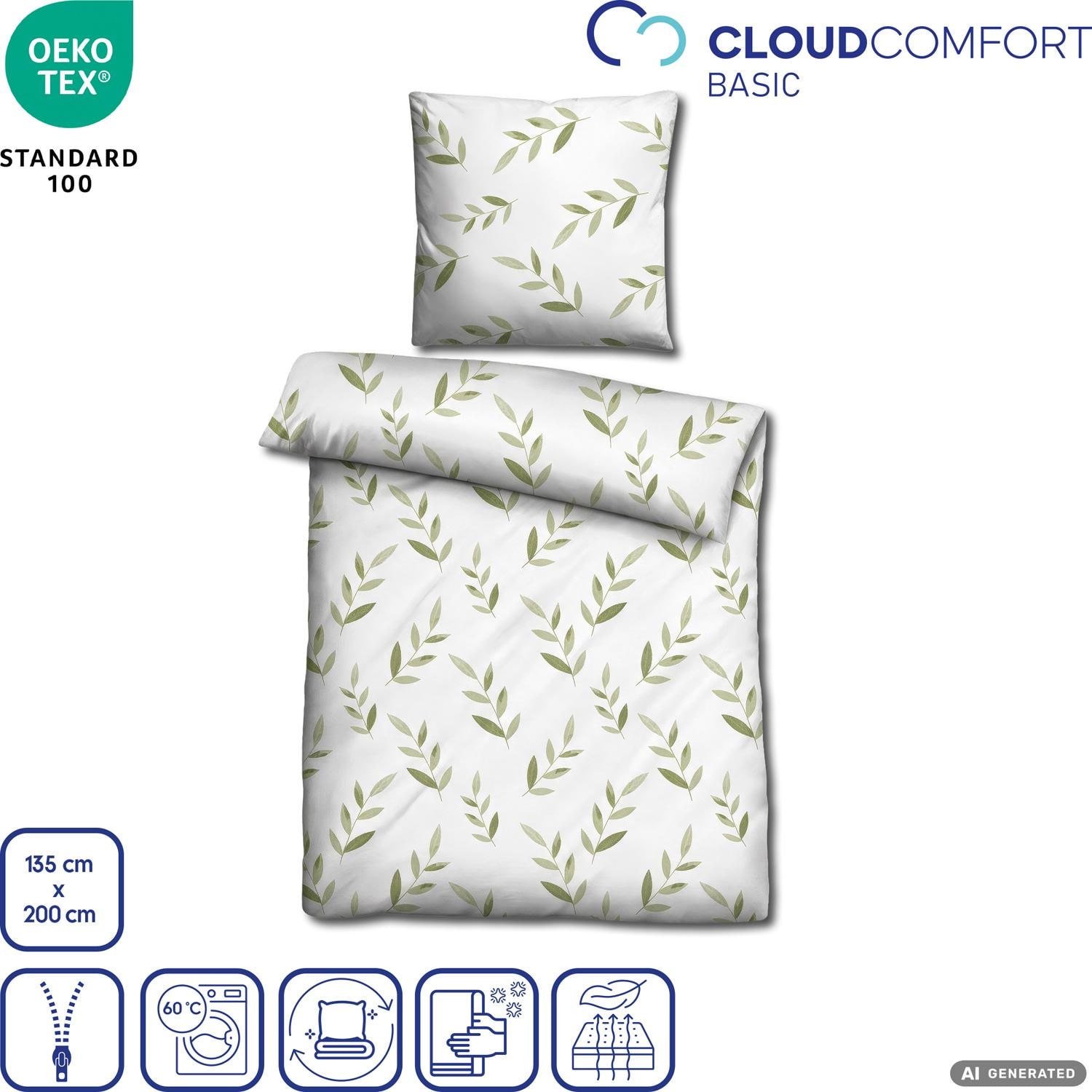 CloudComfort Renforcé Bettwäsche grün 135 x 200 + 80 x 80 cm