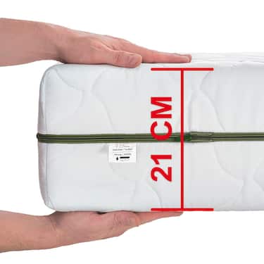 7-zone pocket spring mattress Sleezzz Smart 90 x 200 cm, height 21 cm, firmness level H2/H3 + mattress topper / mattress topper 90 x 200 cm