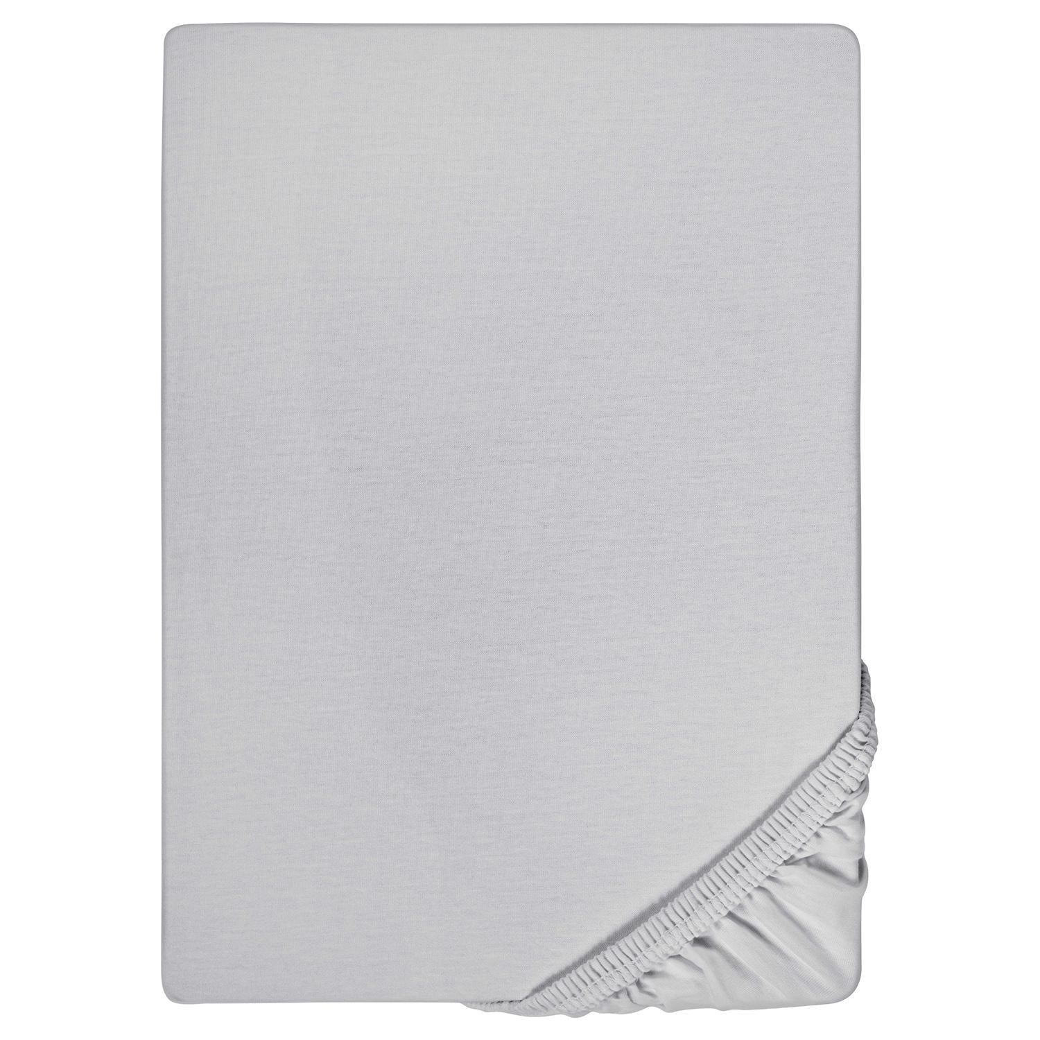 Castell fitted sheet microfiber interlock jersey silver grey 90 x 190 - 100 x 200 cm