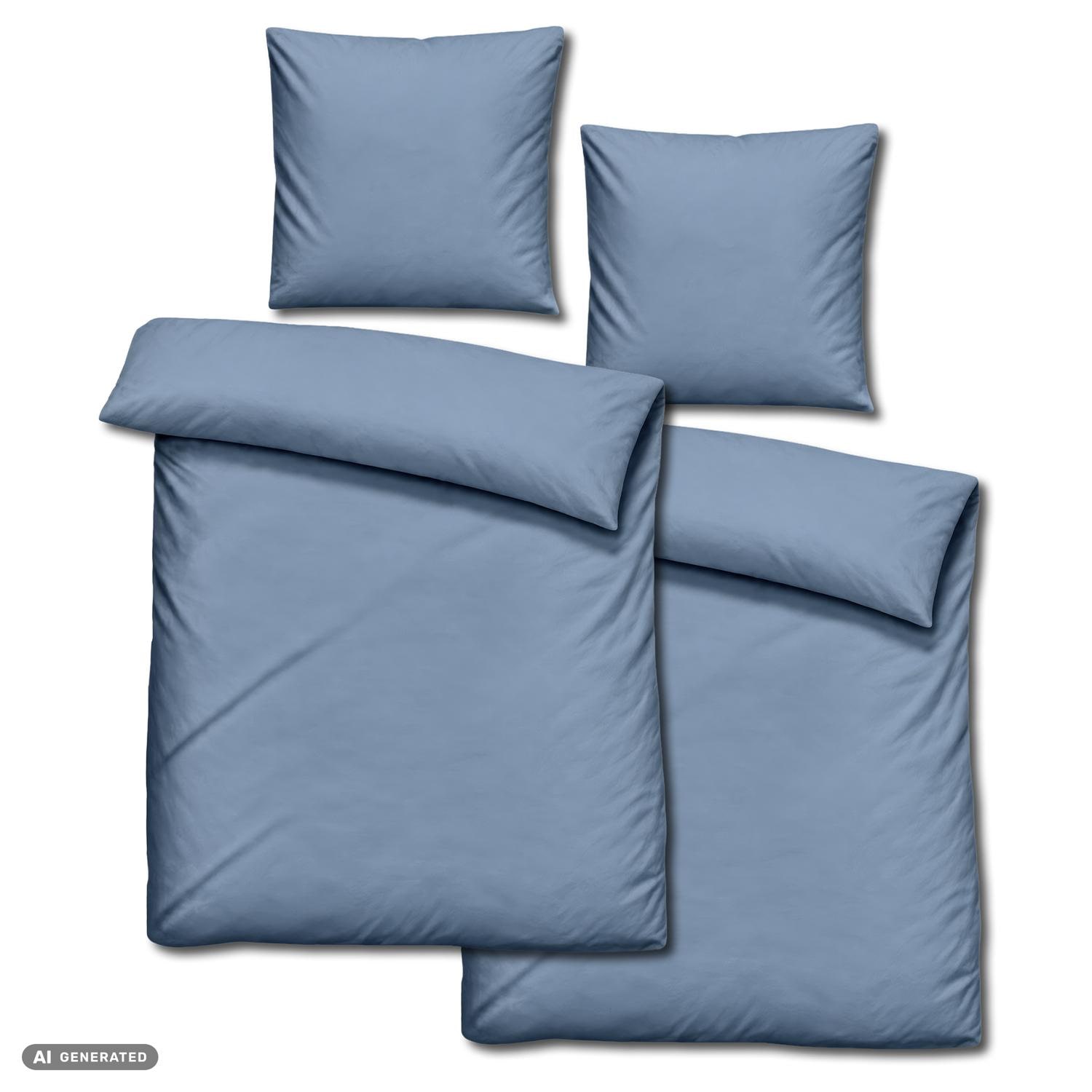 Set doppio di biancheria da letto Cloud Comfort in raso di mako, 135 x 200 cm + 80 x 80 cm