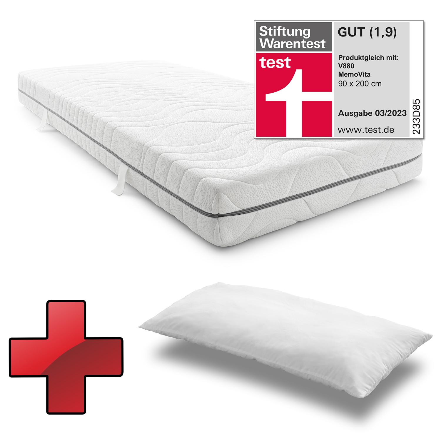 Sleezzz® Smart matras 90x200 cm + CloudComfort Basic microvezel hoofdkussen 40 x 80 cm