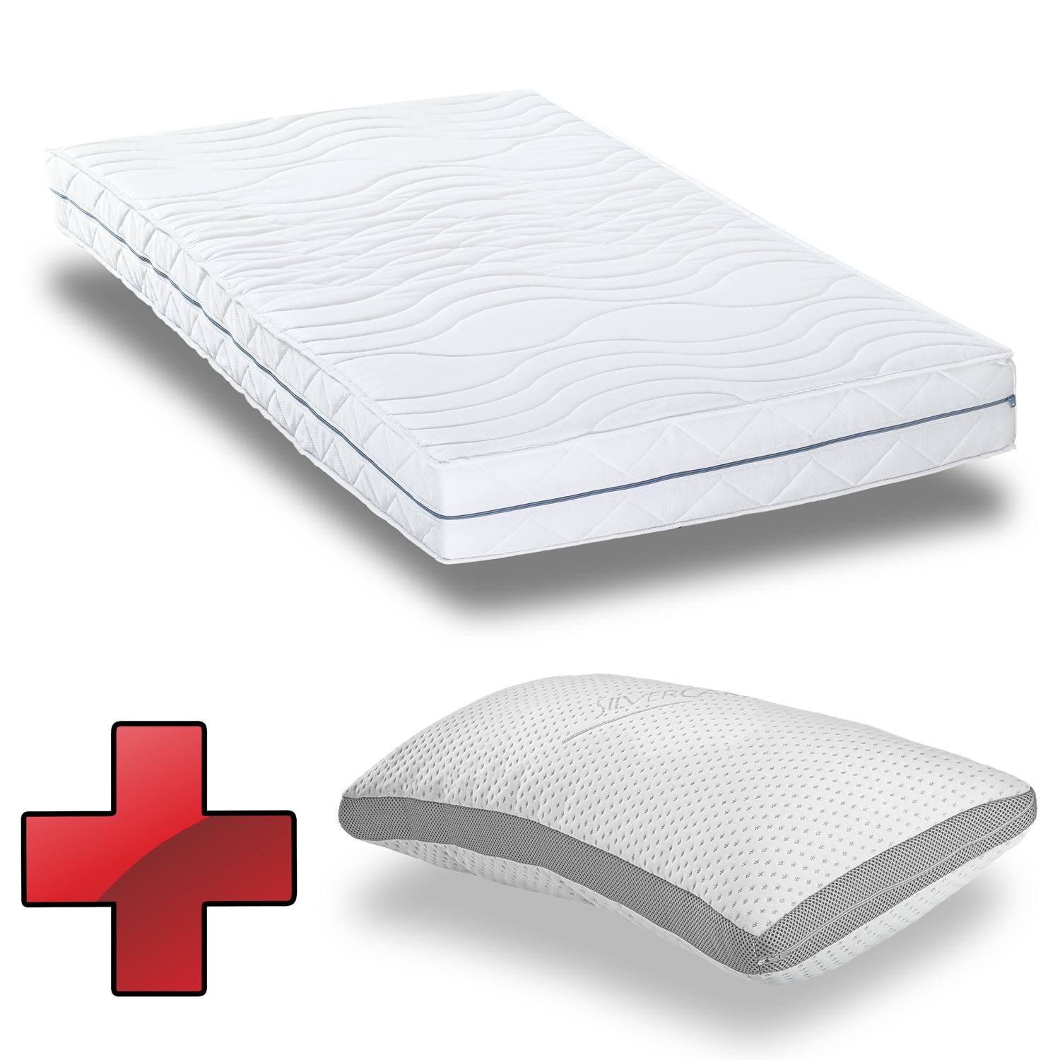 Ergonomic mattress 140x200 cm 7-zone Supportho Premium, height 18 cm, firmness level H2/H3 + Supportho gel effect pillow 40 x 80 cm