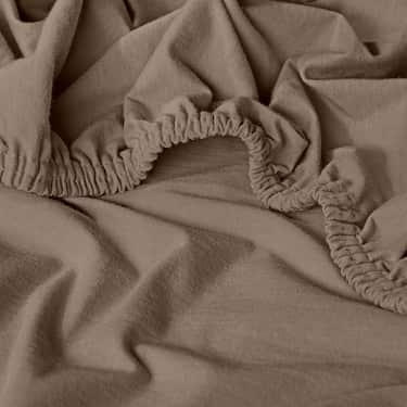 CloudComfort Basic hoeslaken van jersey-stretch, taupe, 120 x 200 cm