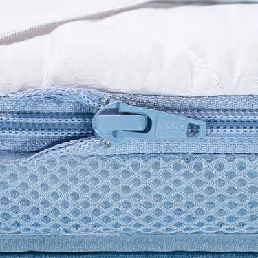 Cold foam topper CloudComfort Cool 160 x 200 cm H2/H3, height 7 cm, firmness level H2/H3, 7-zone topper with summer and winter side + Sleezzz® Cool cooling effect pillow