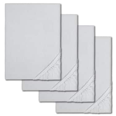 Spannbettlaken Winterflausch silber grau 180 x 190 - 200 x 200 cm im 4er-Pack