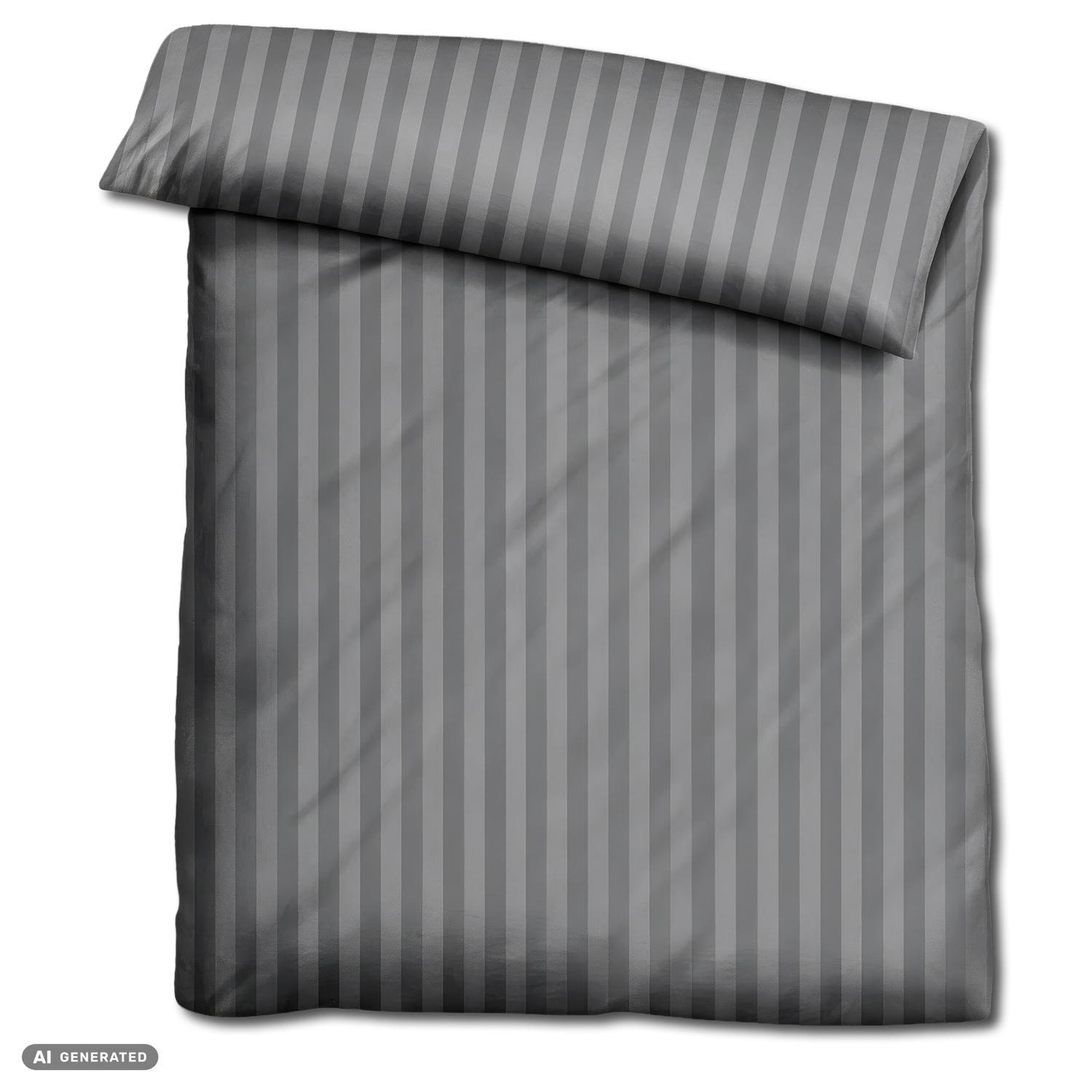 Cloud Comfort Mako Satin Bedding, Anthracite, 135 x 200 cm + 80 x 80 cm