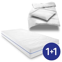 Ergonomic mattress 90x200 cm 7-zone Supportho Premium, height 18 cm, firmness level H2/H3 + CloudComfort Basic microfiber bed set 135 x 200 cm + 80 x 80 cm
