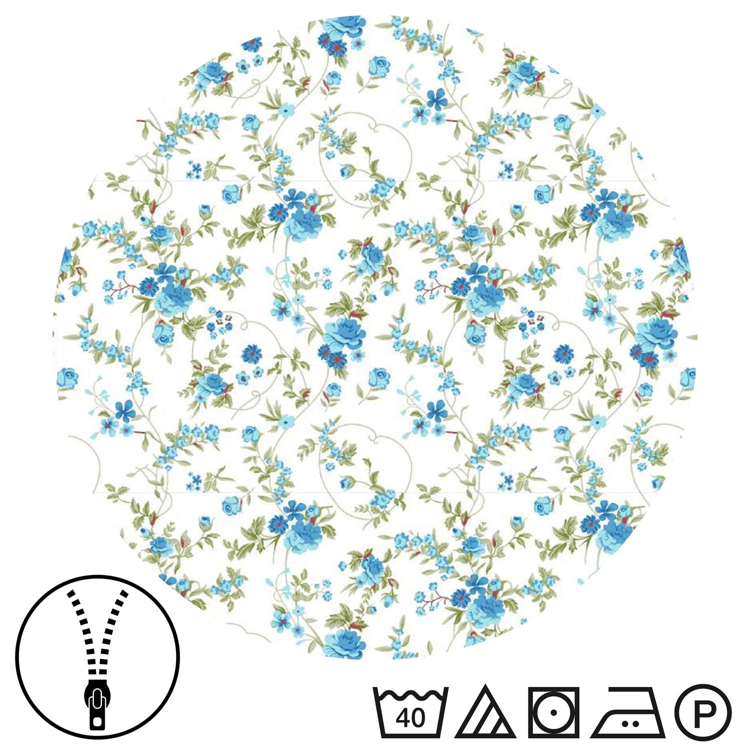 CloudComfort Basic microfiber bed linen blue flowers 135 x 200 + 80 x 80 cm
