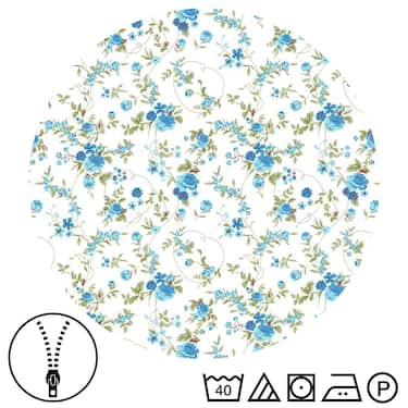 CloudComfort Basic Mikrofaser Bettwäsche blaue Blumen 135 x 200 + 80 x 80 cm